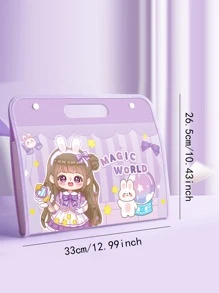 A4 Portable File Folder, Exam Papers Organizer With Multiple Accordion Layers, Horizontal Design Storage Bag For Students In Junior And Senior High School, Classification And Storage Of Documents And Insert Pockets - Purple - View 3