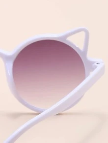 1 set de gafas de ojo de gato para niños de moda, gafas de moda minimalistas para fiestas, uso diario y viajes al aire libre, adecuadas para el verano - Blanco - Ver 4