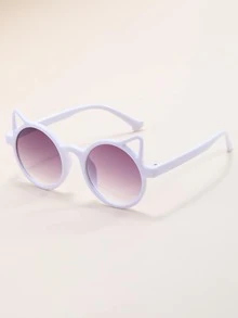 1 set de gafas de ojo de gato para niños de moda, gafas de moda minimalistas para fiestas, uso diario y viajes al aire libre, adecuadas para el verano - Blanco - Ver 2