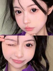 1副黑色美瞳，14.5毫米，半年更换一次，适合万圣节角色扮演