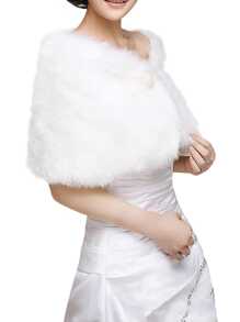1pc Women's Pearl Ball Decorated One-Piece Winter Bridal Shawl Wrap Fall Clothes For Women - Beige - View 1