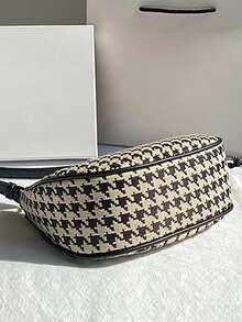 1 pieza Bolso con patrón de pata de gallo de moda axila - Blanco y Negro - Ver 3