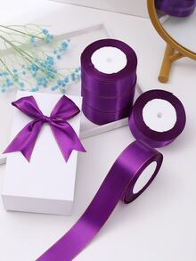 5 rollos de cinta de satén, materiales para hacer flores de rosa DIY, cinta decorativa para pasteles, envoltorios de regalo, bodas, fiestas, Día de San Valentín, graduación, Día de la Madre, cumpleaños, suministros para bodas, regalos para damas de honor, recuerdos de fiesta, regreso a clases, Día del Trabajo, Día de la Independencia, rosas hechas a mano, Día de San Valentín, Año Nuevo - Lila Púrpura - Ver 2
