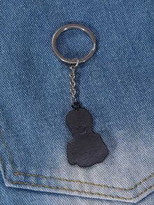 1pc Gothic Style Black & White Skull Design Girl Keychain, Suitable For Daily Use - Black and White - View 5