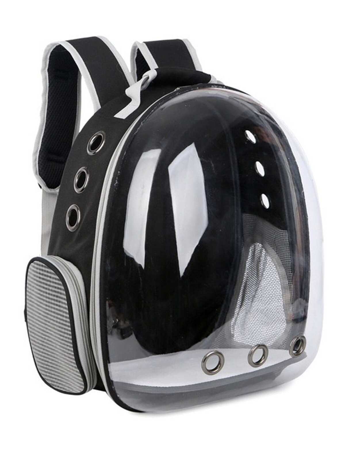 1 pièce Sac à dos de transport pour animaux de compagnie pour chats et chiots, capsule spatiale transparente et respirante, sac de transport extérieur pour chat 7