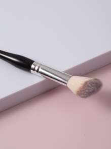 1支双头轮廓刷，可用于涂抹腮红、鼻影、修容、粉底刷、遮瑕刷、腮红刷、轮廓刷、修容刷、散粉刷、粉底刷、腮红刷 - 黑色 - 查看 2