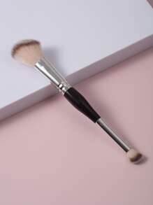 1支双头轮廓刷，可用于涂抹腮红、鼻影、修容、粉底刷、遮瑕刷、腮红刷、轮廓刷、修容刷、散粉刷、粉底刷、腮红刷 - 黑色 - 查看 1