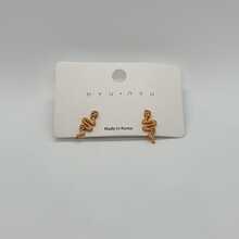 Aretes serpiente con piedrecitas brillante