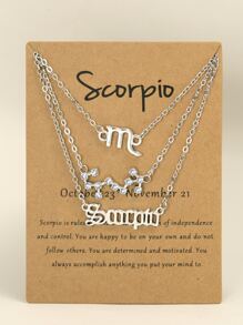 1個復古十二星座符號字母星座地圖合金吊墜,適用於腳鏈或腳部裝飾 - 銀色 - 查看 11