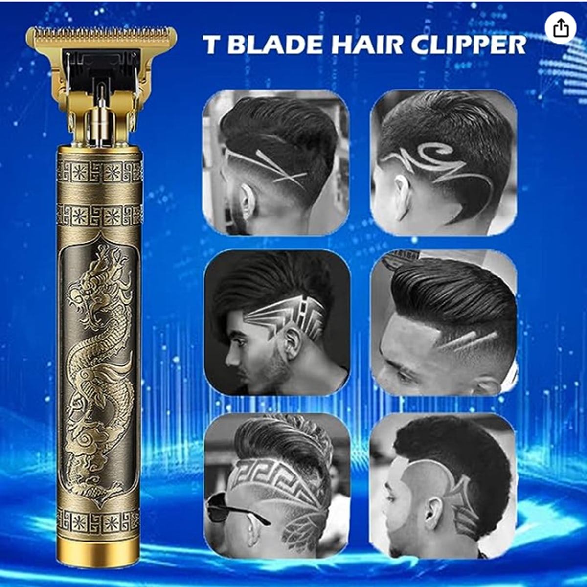 Usb Rechargeable Men's Hair Clipper, Cordless Electric Trimmer, Beard