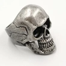 1 buc Inel cu cap fantomă cu model craniu și crack, potrivit pentru bărbați