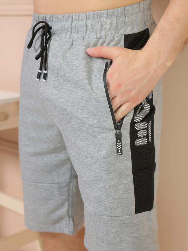Bermuda short masculino moletinho moletom importado Sport casual com bolso com zíper