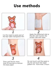 万圣节防水血型和水滴元素临时纹身贴纸男女脸部 - 彩色 - 查看 4