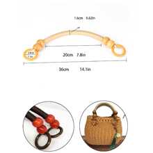 Vintage Woven Wood Beads DIY Handbag Handle Accessories Nylon Rope Wood Beads Beaded handle wrist Bag accessories - Black - View 5