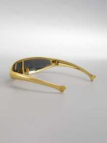 新品镀银时尚眼镜未来战士男女户外运动骑行眼镜 - 金色 - 查看 3