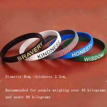 5入組男士流行矽膠手環,英文啟發和信仰字母款 - 彩色 - 查看 2