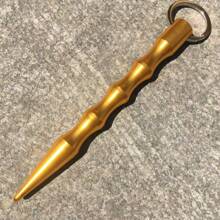 1 Pieza Llavero De Defensa Personal Popular En Europa Y América, Bastón Antisecuestro Con Forma De Bolígrafo De Punta Para Exteriores, Equipo De Defensa Personal Para Deportes Al Aire Libre Para Hombres Y Mujeres - Dorado - Ver 1