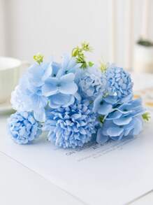 1/3 件人造花、菊花、绣球花束、康乃馨、杂花、家居装饰、餐厅、卧室、插花、婚礼、新娘手捧花、腕花、胸花、DIY 花环材料、生日派对装饰材料、情人节礼物和新年礼物、情人节、毕业礼物、秋季装饰、秋季 - 藍色 - 查看 5