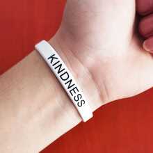 5入組男士流行矽膠手環,英文啟發和信仰字母款 - 彩色 - 查看 6