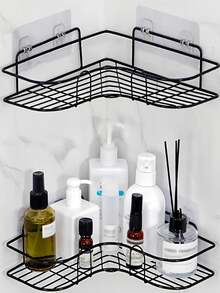 1 Pieza Estantería De Almacenamiento De Baño Negra - Negro - Ver 2