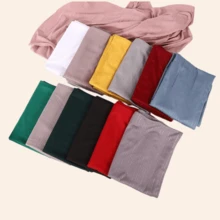 1 Pieza De Pañuelo Para La Cabeza De Moda Para Mujer Tejido De Punto Elástico Acanalado, Pañuelo, Envoltura En Rojo Rosa