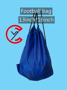 5pcs Random Color & Pattern Available Polyester Drawstring Backpack For Soccer, Basketball And Outdoor Activities - Blue - View 3