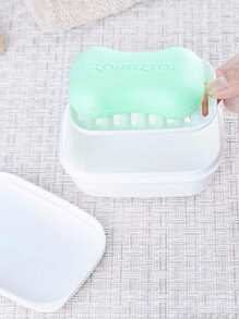 1個白色肥皂盒帶蓋子 - 白色 - 查看 3