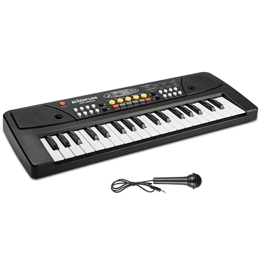 Kids Piano, 37 Keys Kids Keyboard Portable Electronic Multi-Function Music Piano Keyboard for Kids (Black) - Black - View 1