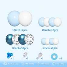 118pcs Blue Balloons Flower Garland Arch Kit, Blue White Silver Multicolor Confetti Balloons Arch For Shower, Birthday, Ocean Theme, Bachelorette Party Decoration,Christmas