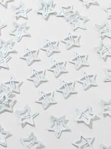 Street 10 件装女士白色星形时尚基本款发夹适合日常使用雪花 - 白色 - 查看 1