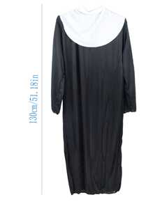 1 pieza disfraz de sacerdotisa vestido de monja vestido de monja - Negro - Ver 5