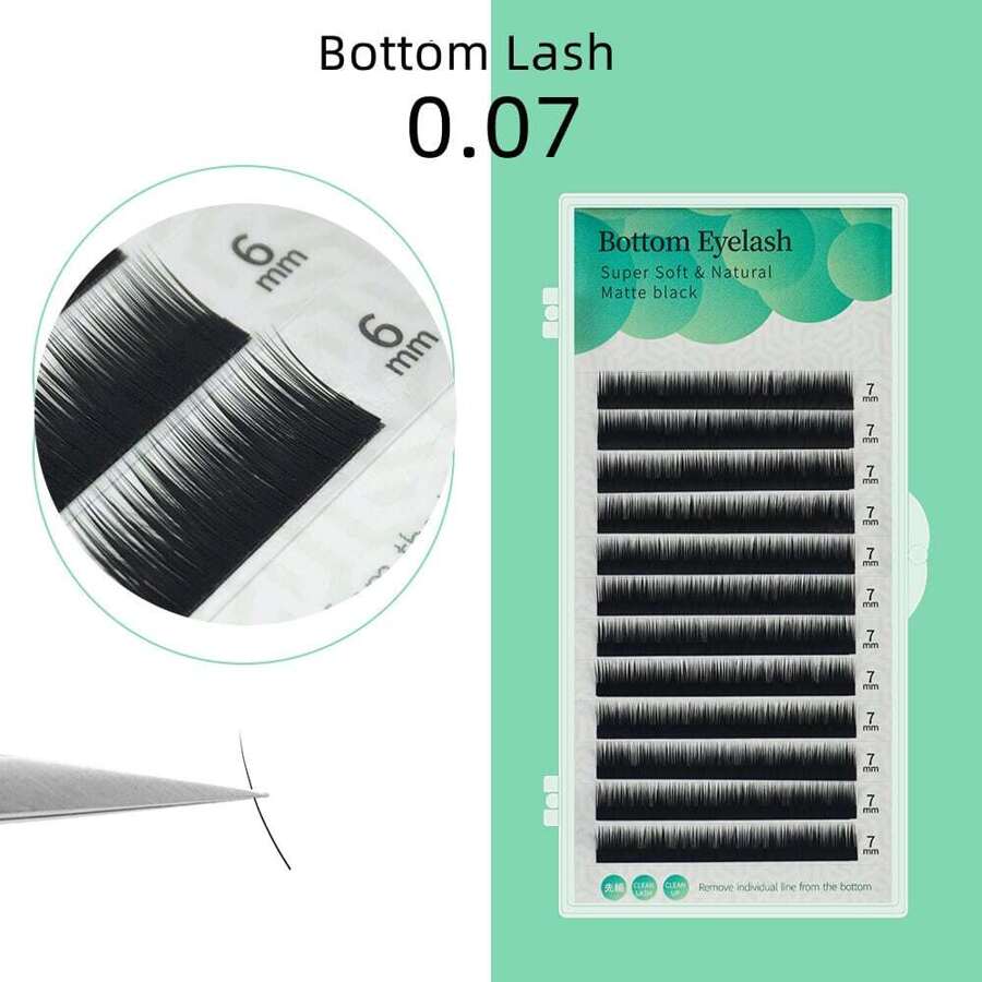 12 Hàng Mi Dưới 0.07mm Nối Mi 5mm 6mm 7mm Mi Dưới Lông Mày Ngắn Trang Điểm Cụm Mi, Cụm Mi, Lông Mi Riêng Lẻ, Lông Mi, Lông Mi Giả - màu đen - Xem 1
