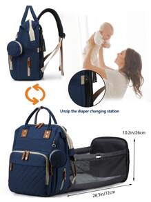 嬰兒尿布袋背包,帶更換站,多功能便攜式防水大容量旅行換尿布包,嬰兒用品組織者,嬰兒註冊搜尋,男女嬰兒尿布包,嬰兒淋浴禮物,新生嬰兒必備禮物,1入組 - 藍色 - 查看 5