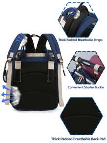 嬰兒尿布袋背包,帶更換站,多功能便攜式防水大容量旅行換尿布包,嬰兒用品組織者,嬰兒註冊搜尋,男女嬰兒尿布包,嬰兒淋浴禮物,新生嬰兒必備禮物,1入組 - 藍色 - 查看 4