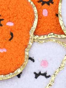 6入組萬聖節南瓜頭刺繡鐵貼布,完美適用於服裝,表現,DIY裝飾,合適的適用於衣服,帽子,鞋,襪子,包,配件,和熨燙 - 彩色 - 查看 2