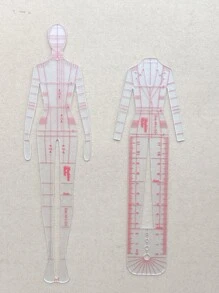 5pcs Body Design Clear Plastic Fashion Design Ruler, Illustrator Drawing Ruler, For Fashion Design - Clear - View 2