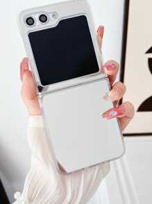 极简镜面折叠手机壳，兼容三星 Galaxy Z Flip3 5G/Galaxy Z Flip 4 5G/Galaxy Z Flip 5 5G/Galaxy Z Flip 6 5G/Galaxy Z Flip 7 5G，优雅化妆镜手机壳 - 彩色 - 查看 2