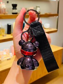 1入創意深紫色熊形鑰匙扣吊飾男女均適用 - 紫色 - 查看 4