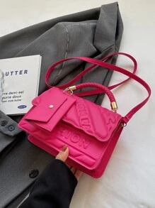 Women's Fashionable Casual Waterproof Shoulder Bag/ Crossbody Bag/ Handbag - Hot Pink - View 8