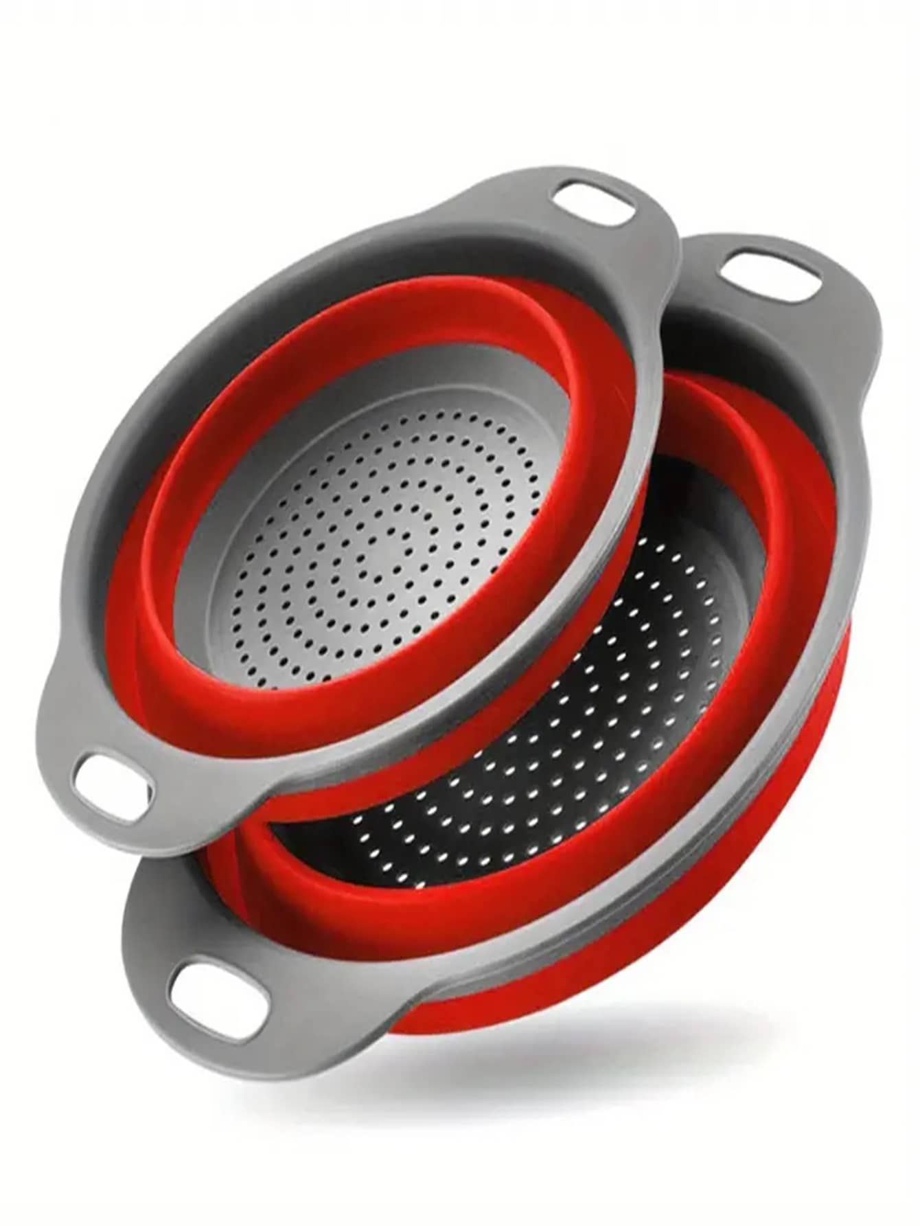 1pc Foldable Kitchen Portable Sink Strainer Basket For Camping Outdoor - Red - View 1
