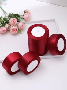 5卷缎带，DIY玫瑰花材料，蛋糕装饰缎带，礼品包装，婚礼，派对，情人节，毕业典礼，母亲节，生日，婚礼用品，伴娘礼物，派对回礼，返校季，劳动节，独立日，手工玫瑰，情人节，新年 - 酒紅色 - 查看 5