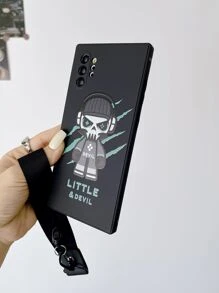 1pc Anti-Fall Phone Case With Skull Pattern And Hanging Rope - Multicolor - View 3