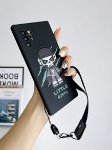 1pc Anti-Fall Phone Case With Skull Pattern And Hanging Rope - Multicolor - View 4