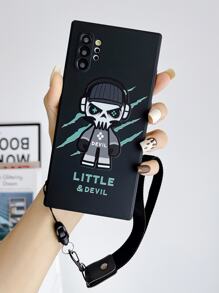1pc Anti-Fall Phone Case With Skull Pattern And Hanging Rope - Multicolor - View 1