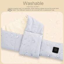 1pc Usb Powered Heated Neck Warmer Without The Mobile Power, Suitable For Winter, Christmas, Gifts - White - View 7