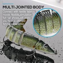 1pc Fishing Lures For Bass Trout, Multi Jointed Swimbaits Slow Sinking Bionic Swimming Lures, For Freshwater Saltwater Fishing