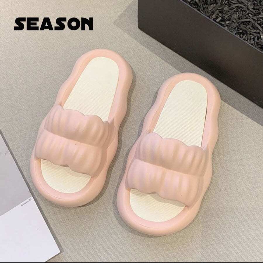 Flip Flops Sandals Slides One Band Comfortable Platform Fashion Flip Flop - Pink - View 1