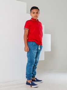 Tween Boys Pants - Màu xanh bụi bặm - Xem 2