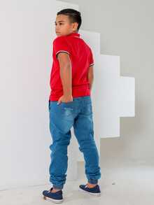 Tween Boys Pants - Màu xanh bụi bặm - Xem 3