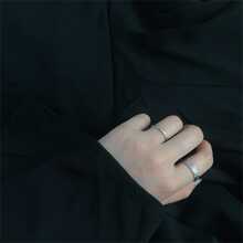 OMID 1 枚 925 純銀時尚鋁箔紋理凹凸開口戒指適合女士日常佩戴 - 戒指 - 查看 2